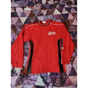 Vintage 80s Auto‎ Body Shop Shirt Mens Sm/M Red Jersey Long Sleeve Cars Racing
